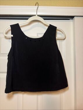 BCBGeneration Sleeveless Black Women's Shell Top, Studded, open back